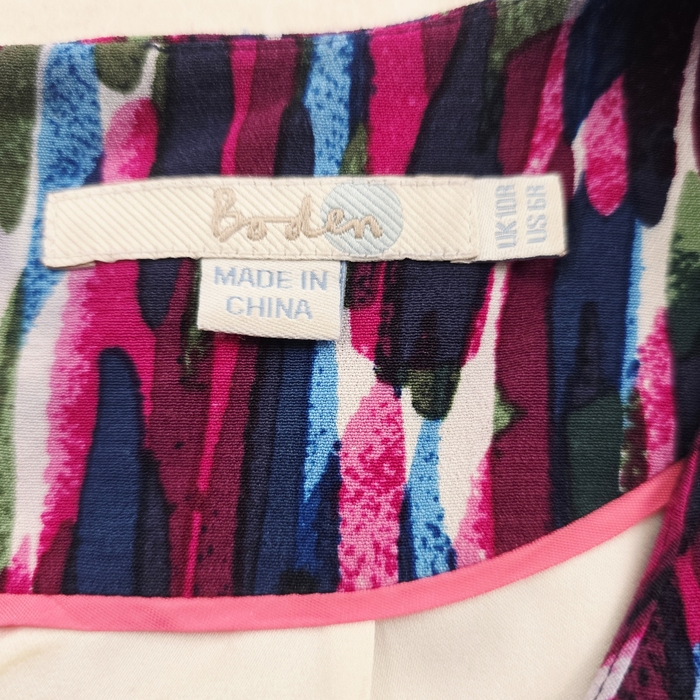 Boden Abstract Print Shift Lined Dress Size 6R - Picture 8 of 12